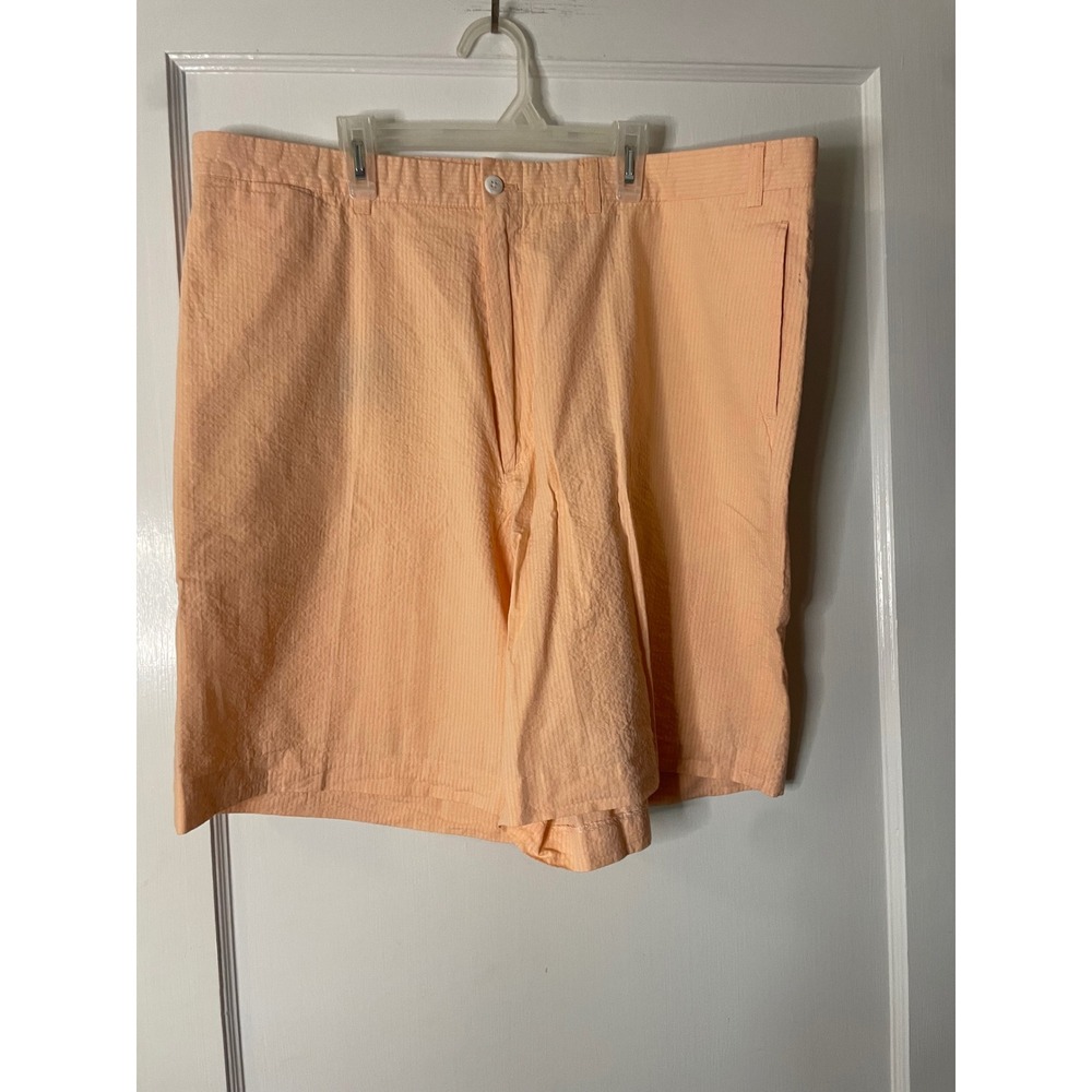 Charleston Khakis Mens Peach‎ Seersucker Shorts 40R Classic Fit